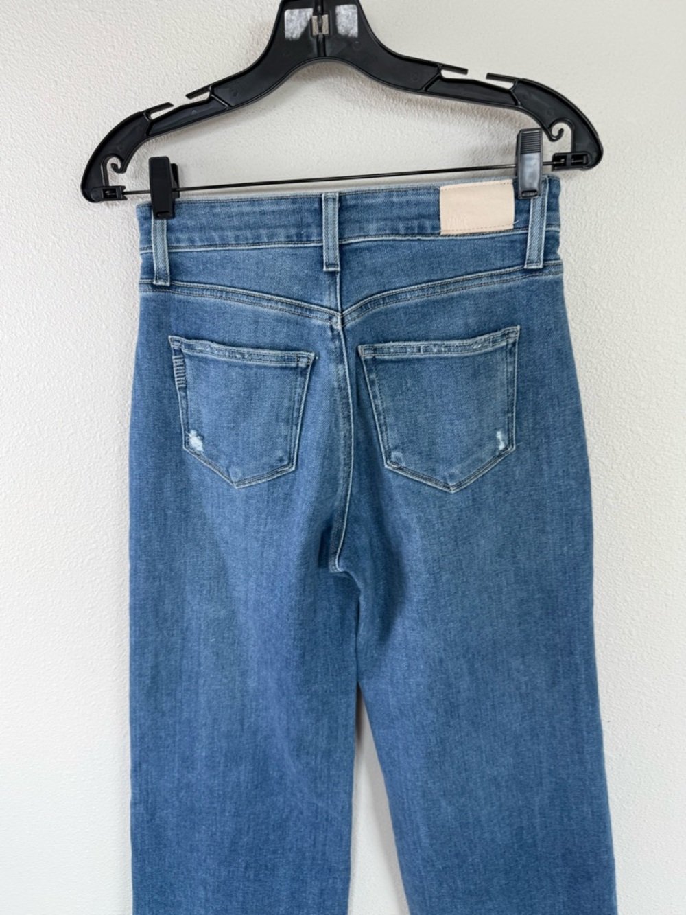 PAIGE Anessa High Rise Wide Leg Raw Hem Jeans  Flamenco Distressed Denim 25 - Picture 10 of 13